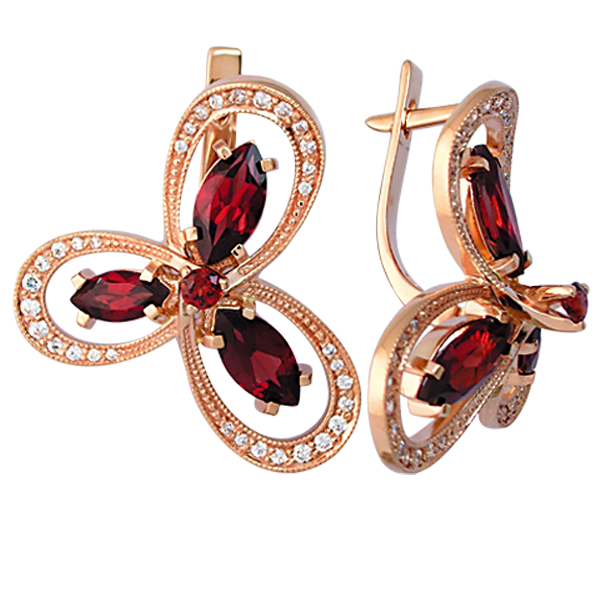 Серьги с гранатом