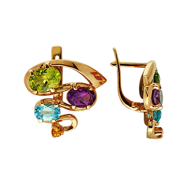 Серьги с миксом камней