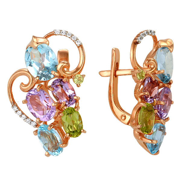 Серьги с миксом камней
