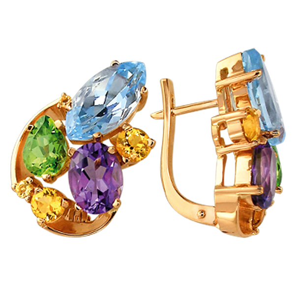 Серьги с миксом камней