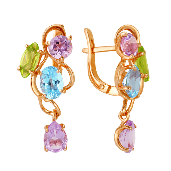 Серьги с миксом камней
