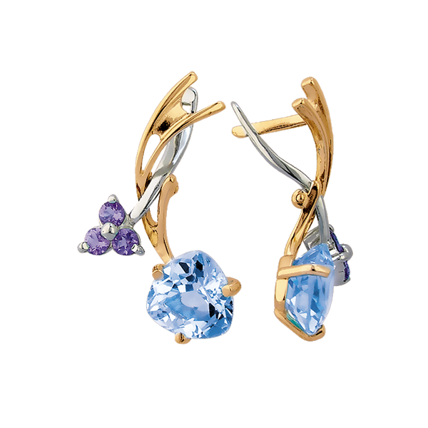 Серьги с миксом камней