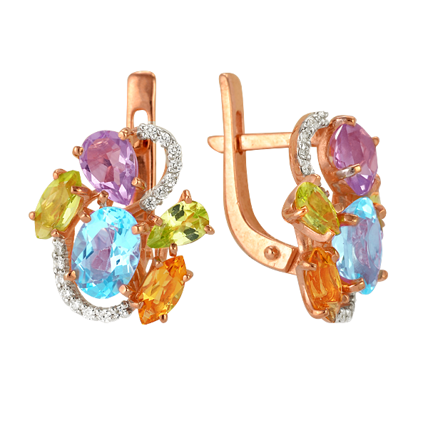 Серьги с миксом камней