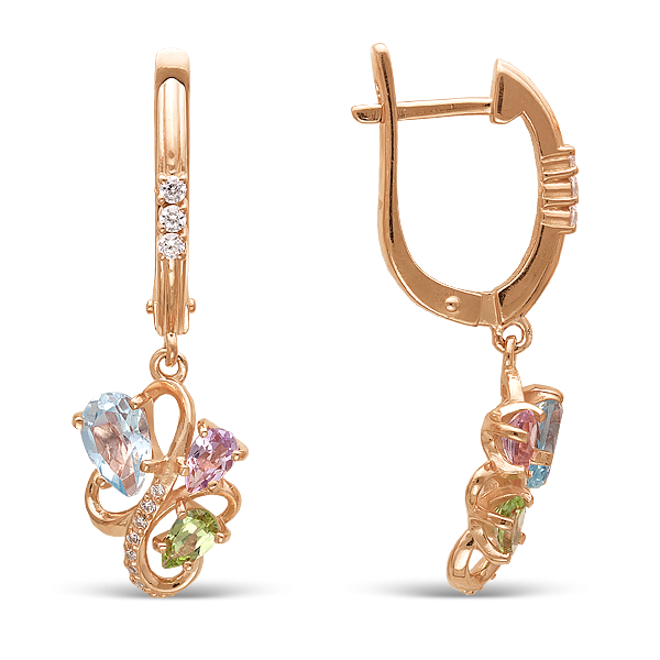 Серьги с миксом камней