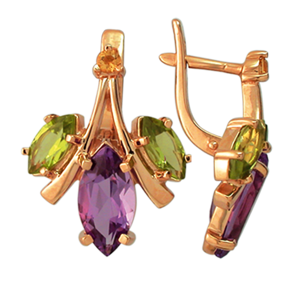 Серьги с миксом камней