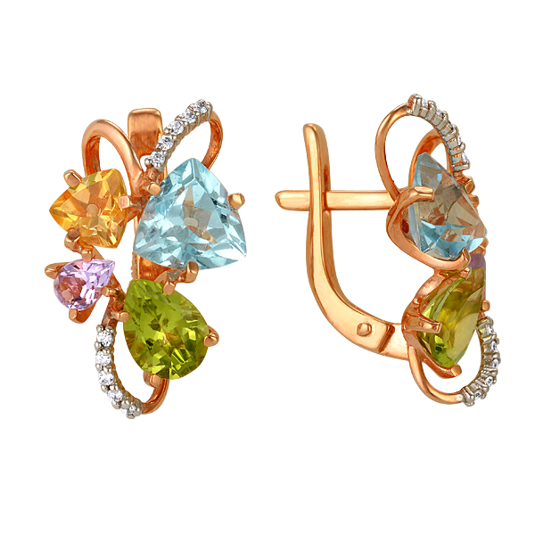 Серьги с миксом камней