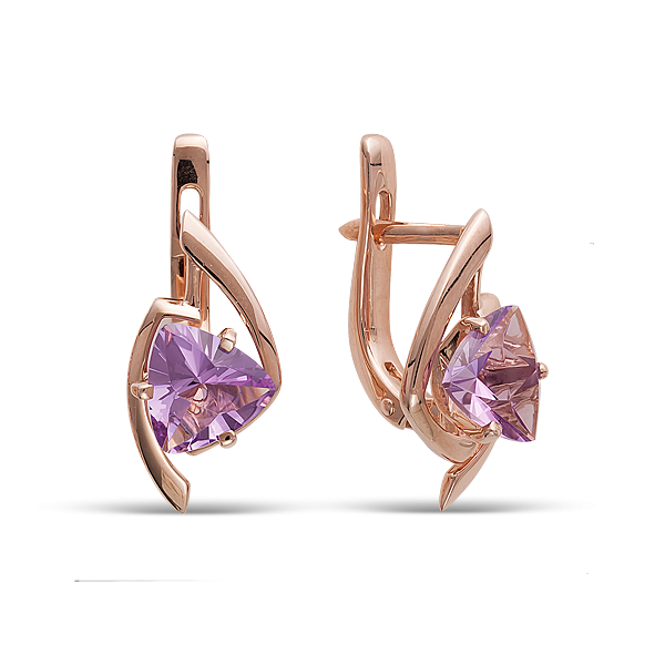 Серьги с аметистом