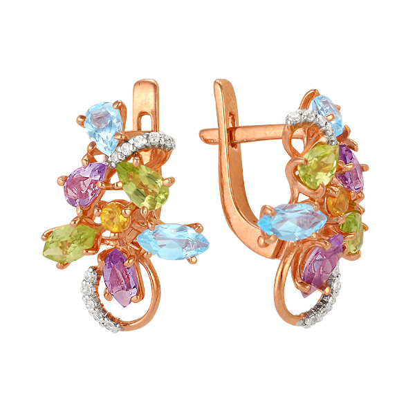 Серьги с миксом камней