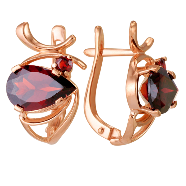 Серьги с гранатом