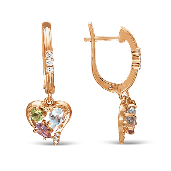 Серьги с миксом камней