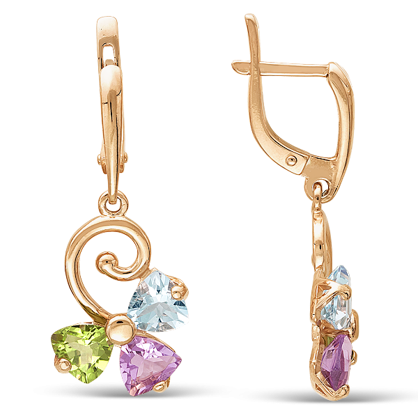 Серьги с миксом камней
