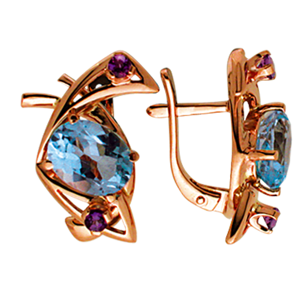 Серьги с миксом камней