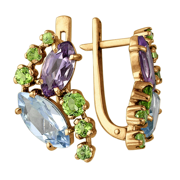 Серьги с миксом камней