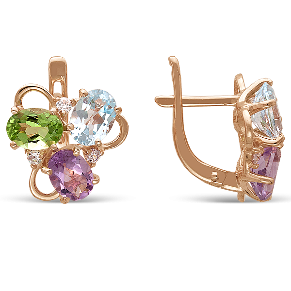 Серьги с миксом камней