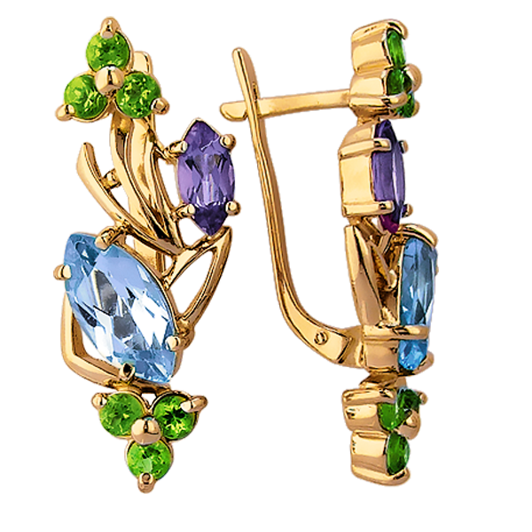 Серьги с миксом камней