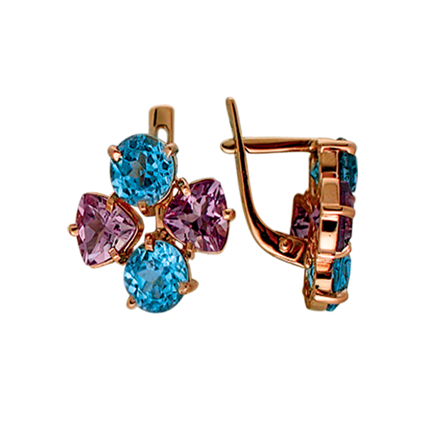 Серьги с миксом камней