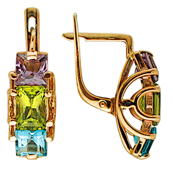 Серьги с миксом камней