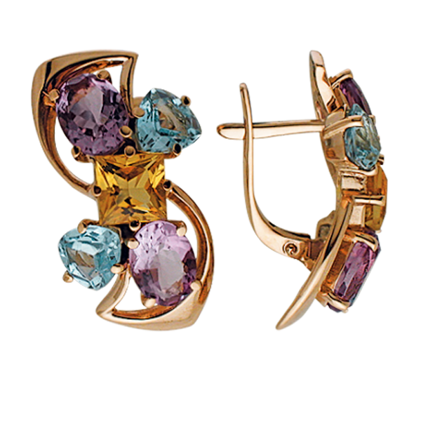 Серьги с миксом камней