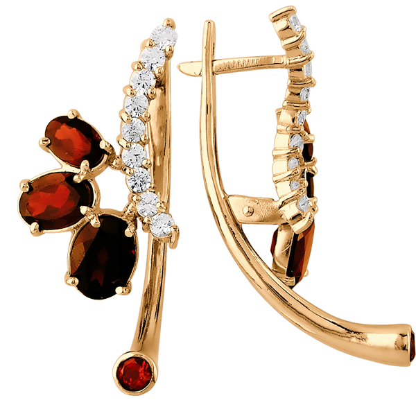 Серьги с гранатом