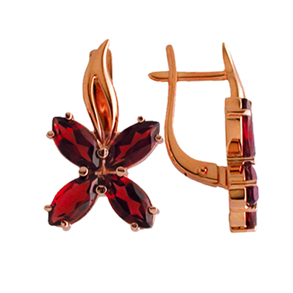 Серьги с гранатом