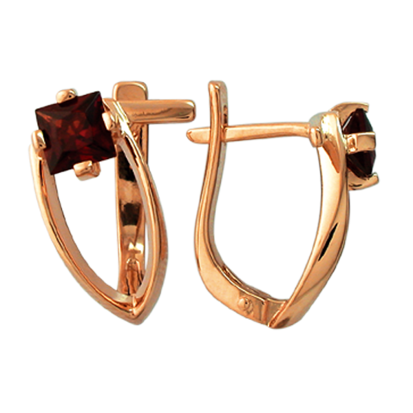 Серьги с гранатом