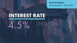 Bank Rate Reduced To 4.5% – February 2025