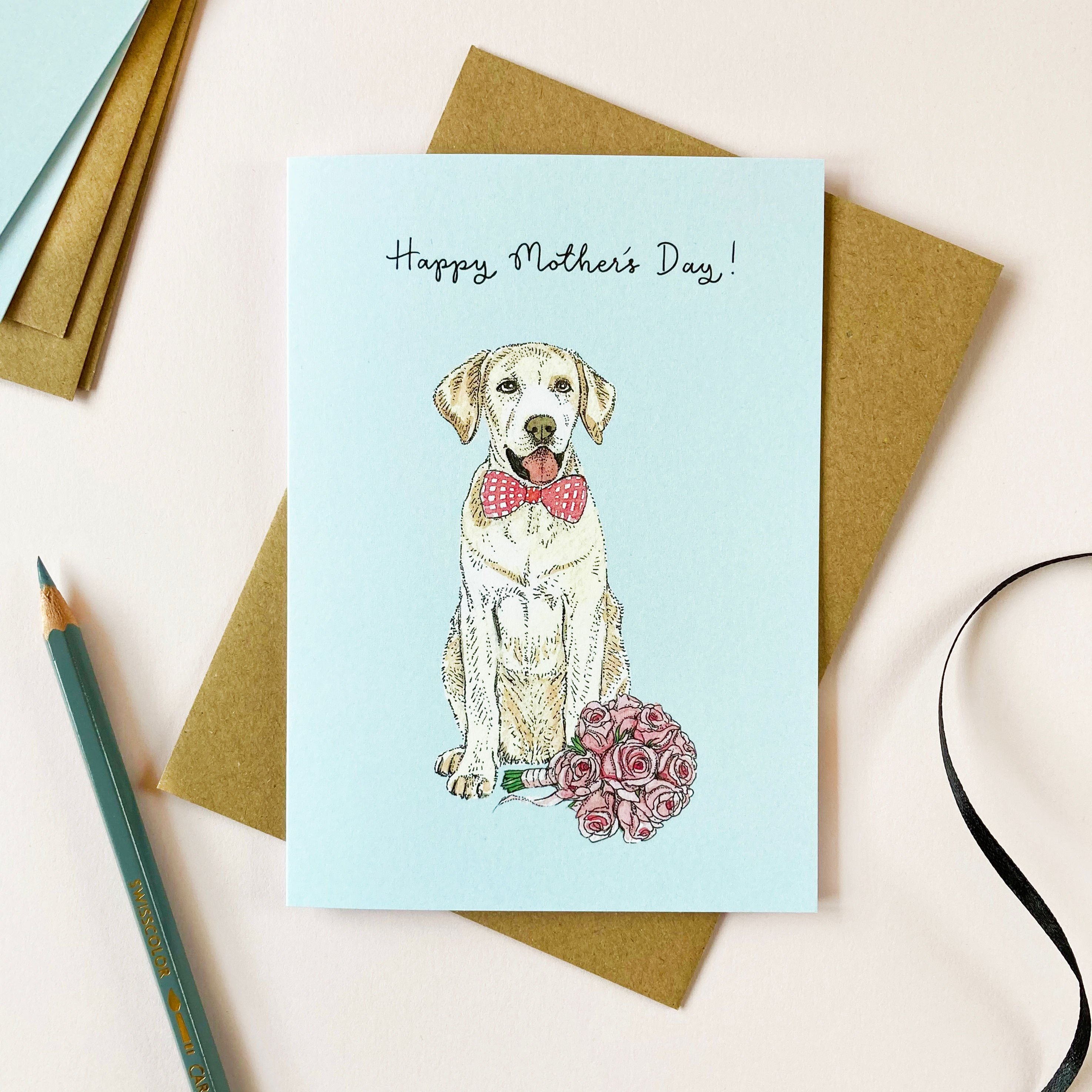 Yellow Labrador Mother's Day Card