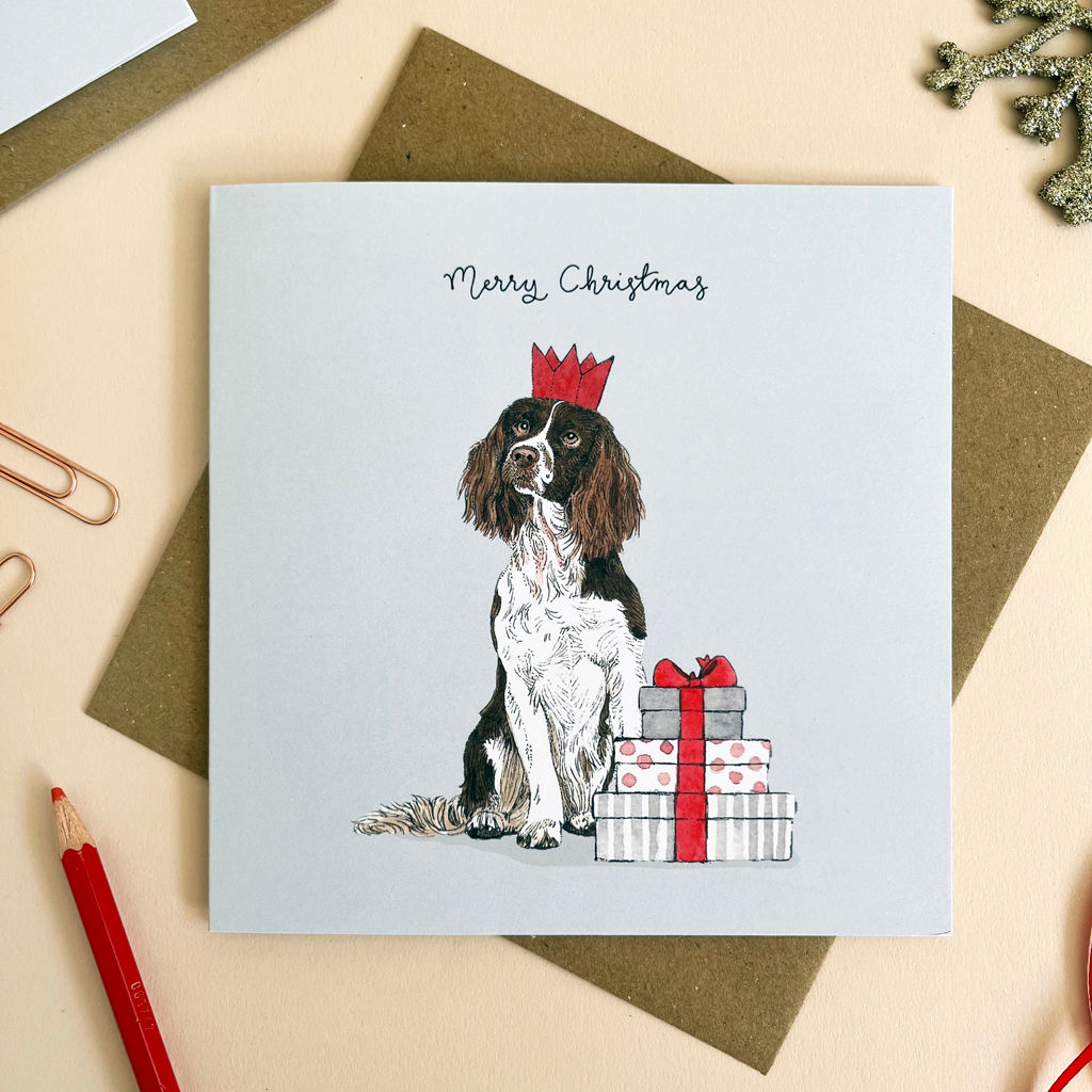 English Springer Spaniel Christmas Card | Festive Dog Card