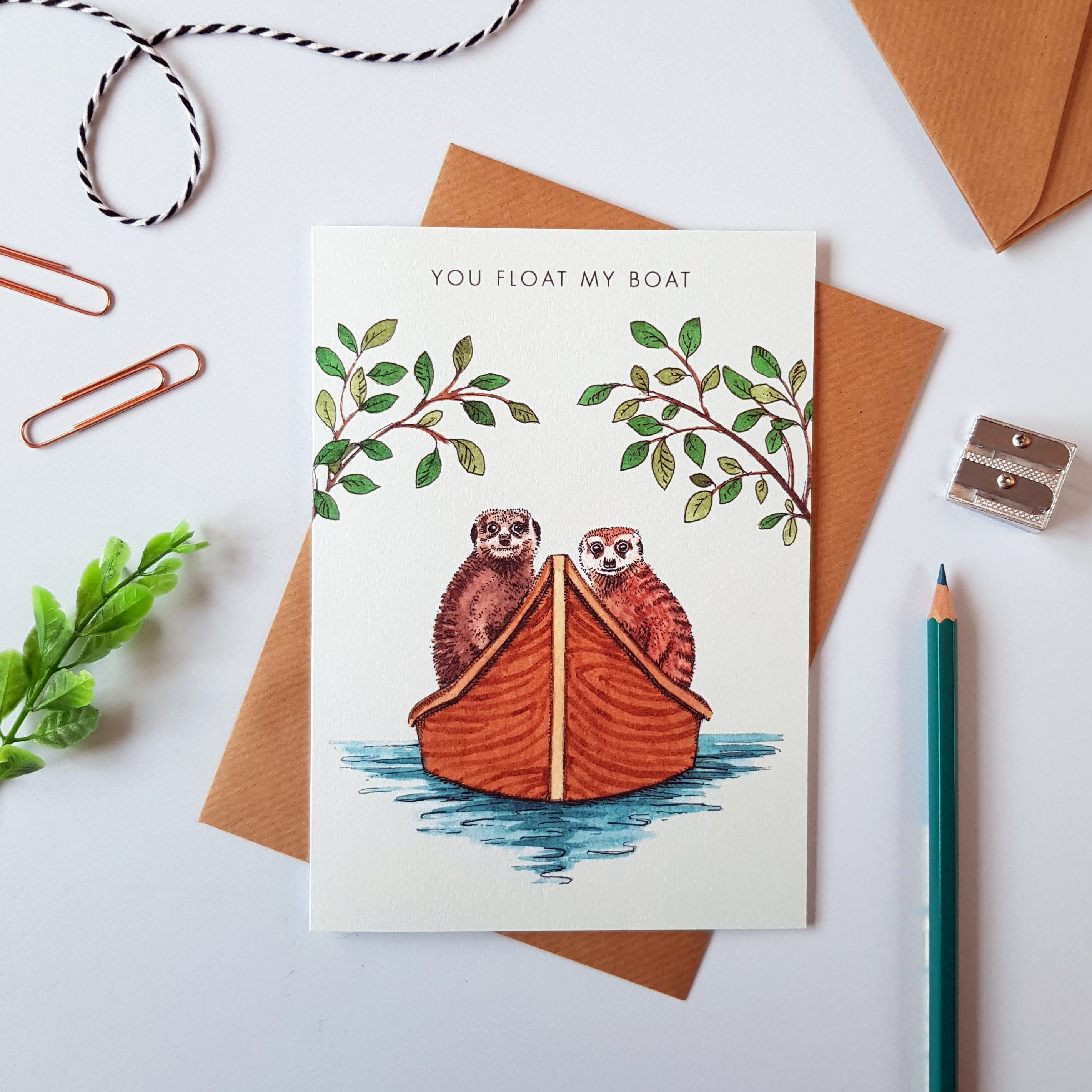'You Float My Boat' Meerkat Greetings Card