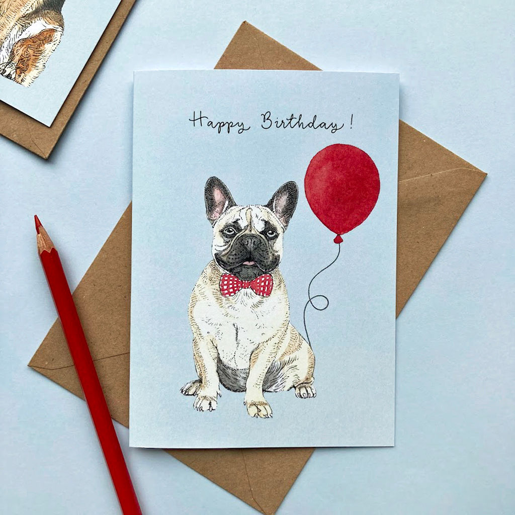 French Bulldog Birthday Greetings Card
