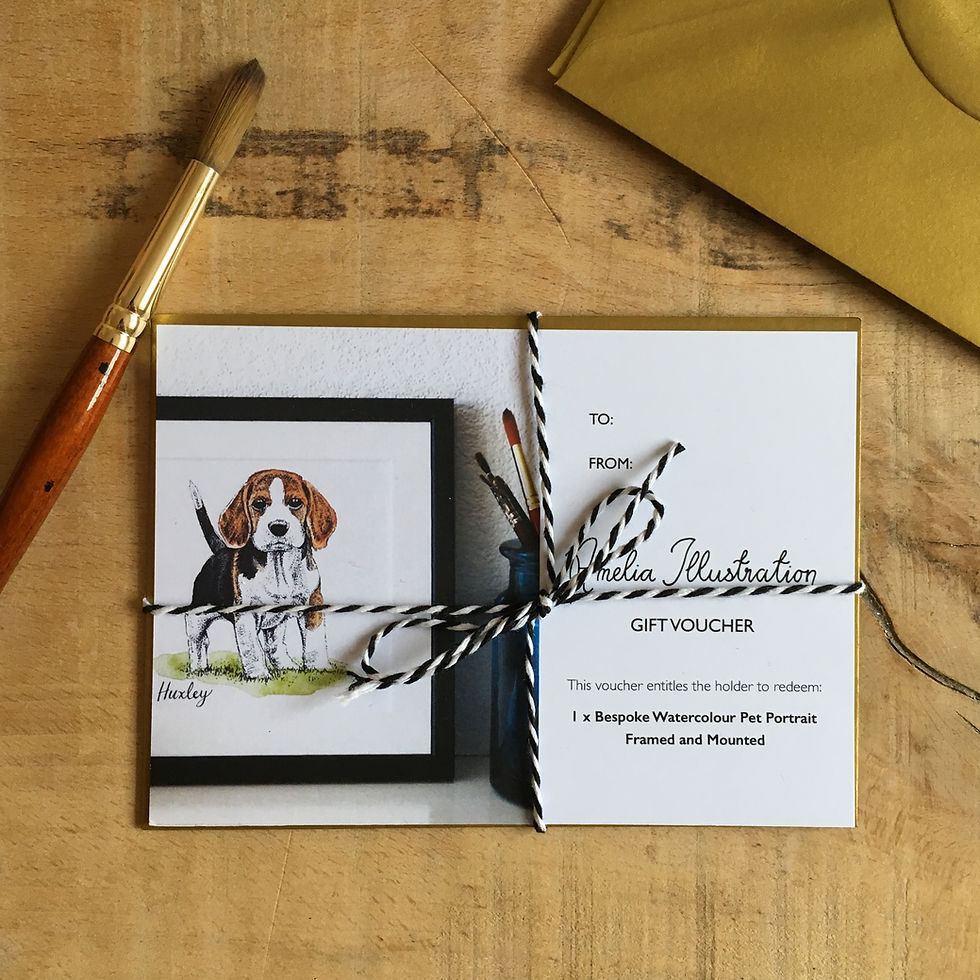Gift Voucher for Personalised Watercolour Pet Portrait