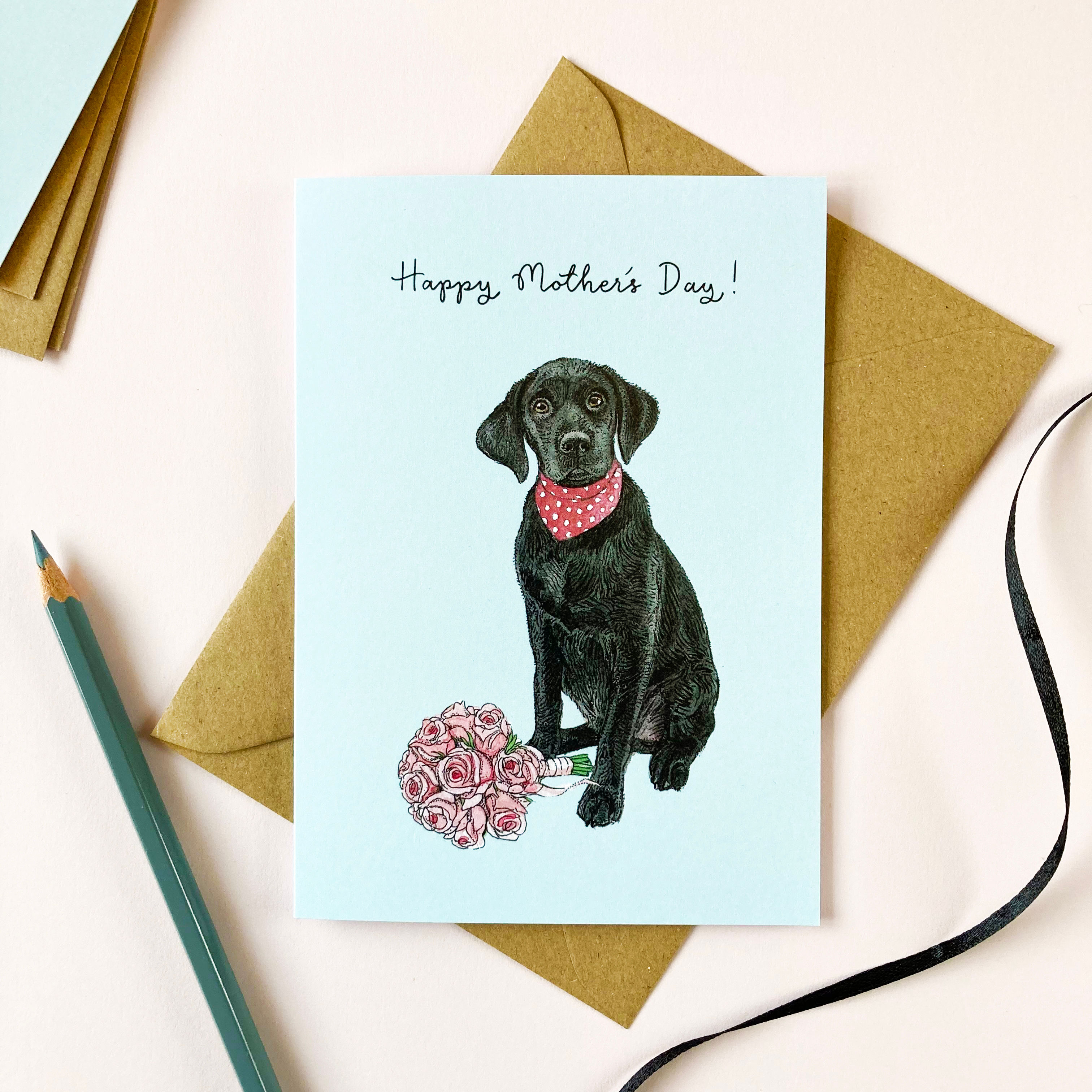 Black Labrador Mother's Day Card