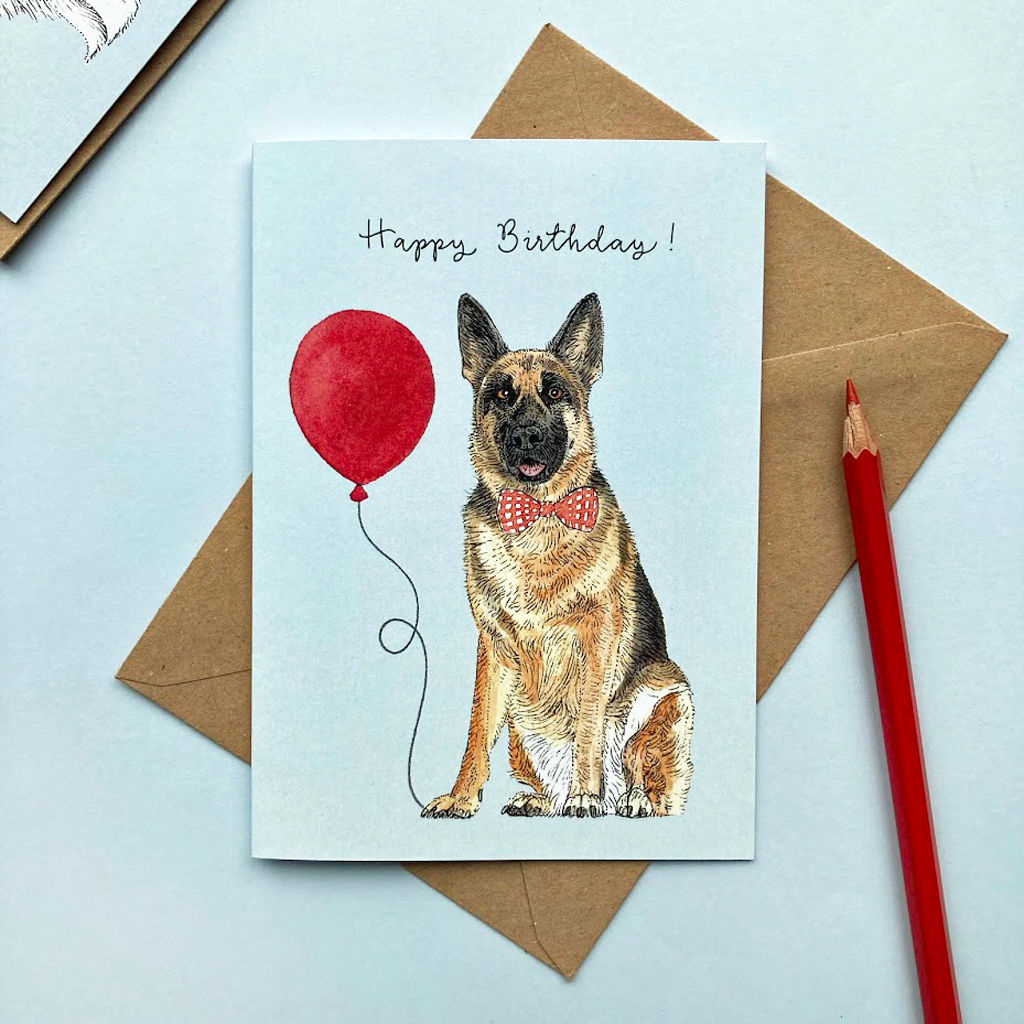 German Shepherd Dog Birthday Greetings Card
