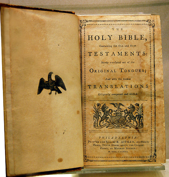 Aitken Bible (1782) from Wheaton University