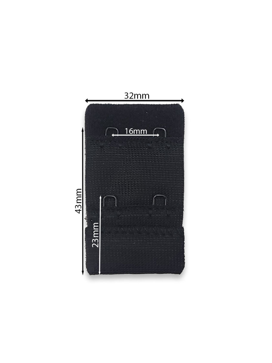 Przedłużacz obwodu biustonosza, 2-rzędowy, czarny