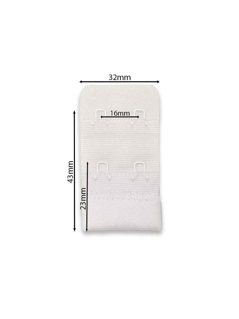 Przedłużacz obwodu biustonosza, 2-rzędowy, biały