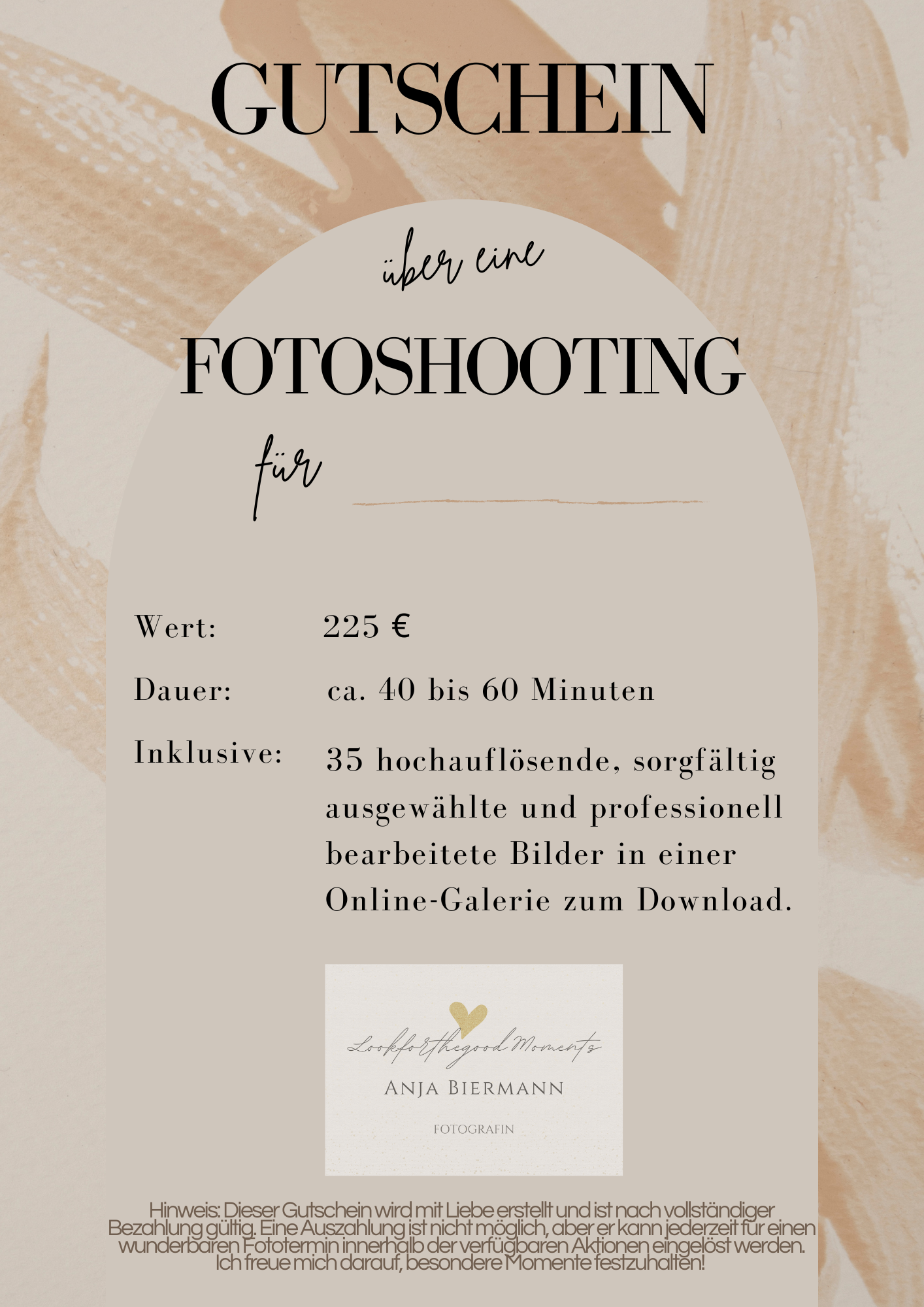 Gutschein Fotoshooting