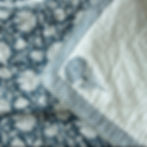 White and indigo reversible muslin duvet