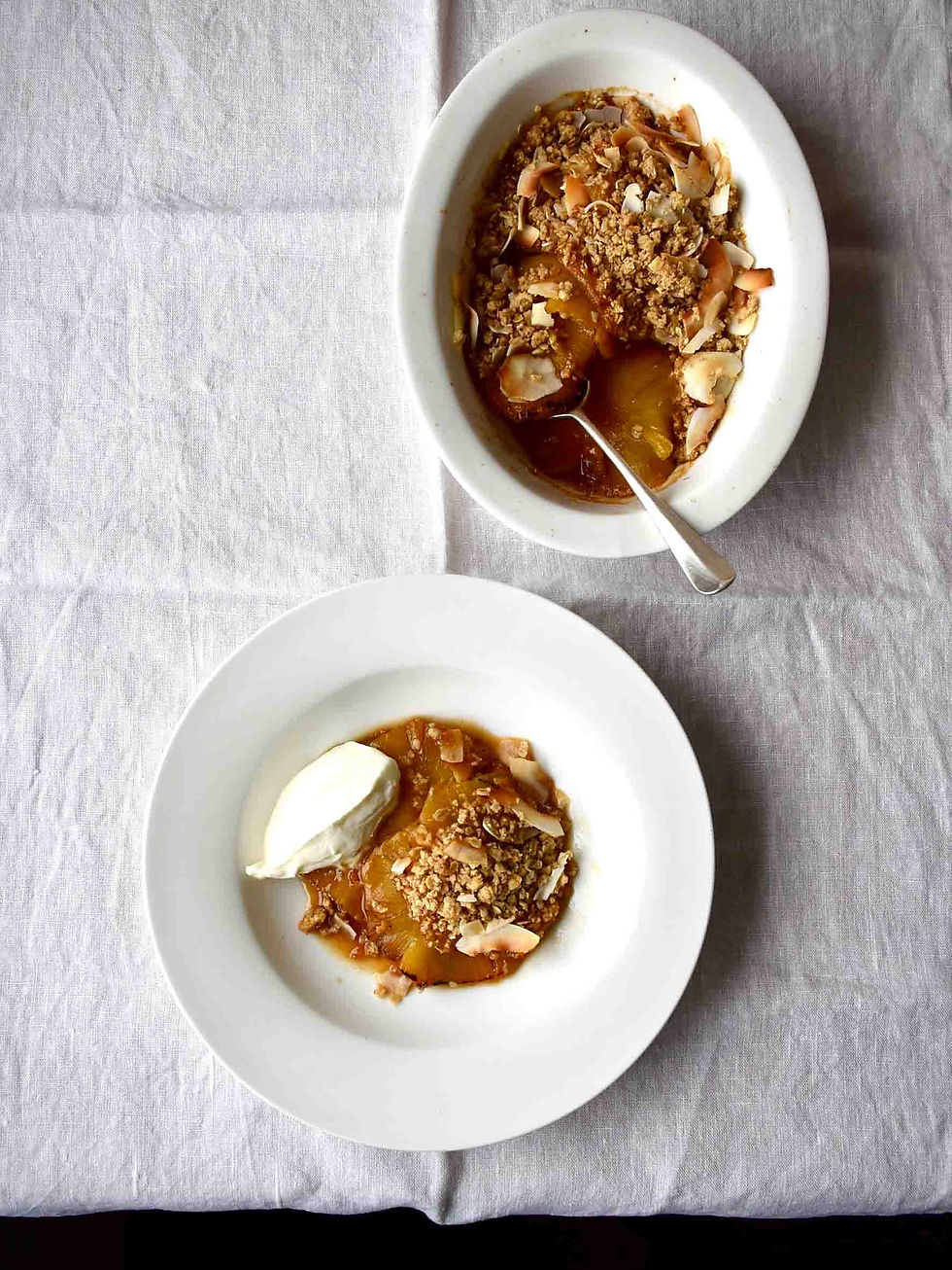 Rum-Flambéed Pineapple Crumble