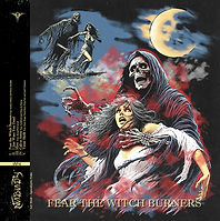 Nobody Byond Album cover, horror reaper scene, Grim reaper witch moon graphic,