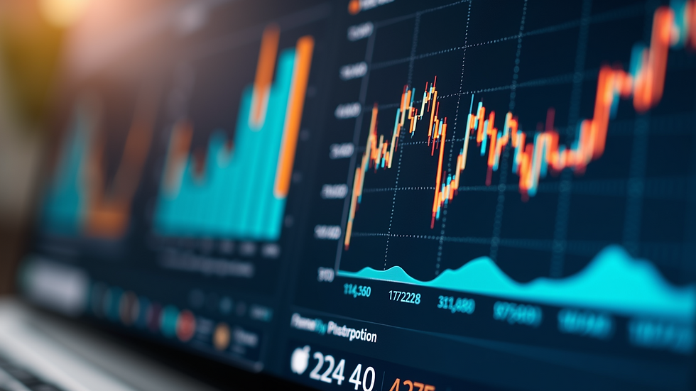 Close-up view of a computer screen displaying analytics data