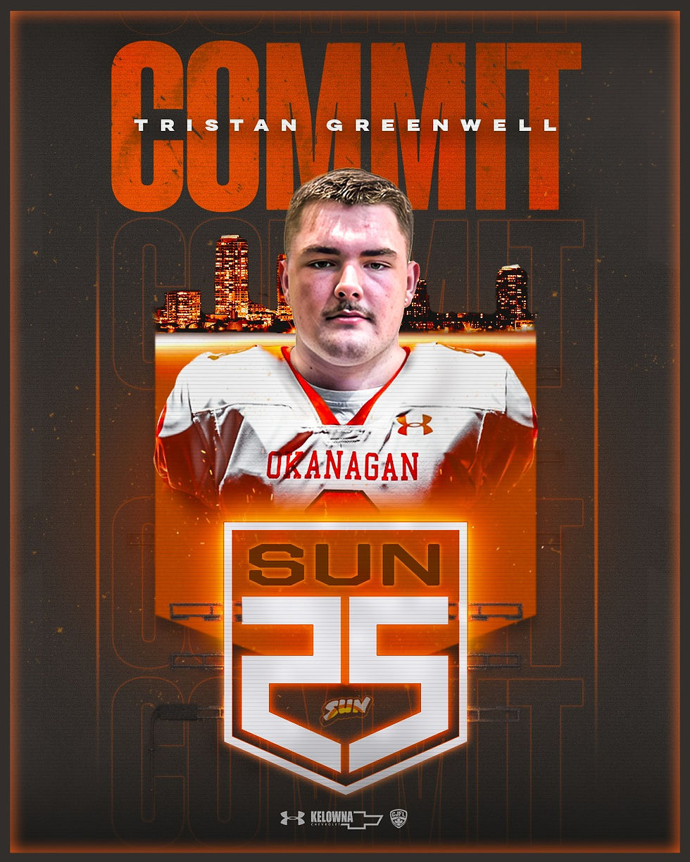 Tristan Greenwell joins Okanagan Suns Football team