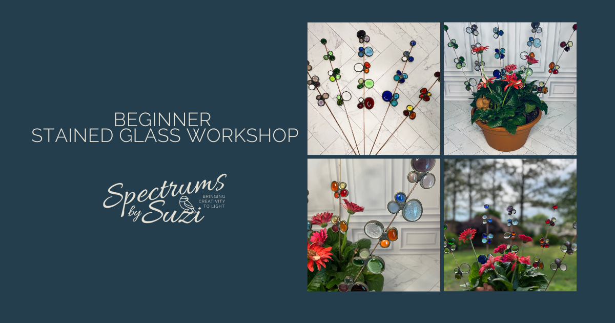 Intro Stained Glass Class choose your pattern Spectrums By Suzi. Various glass art.