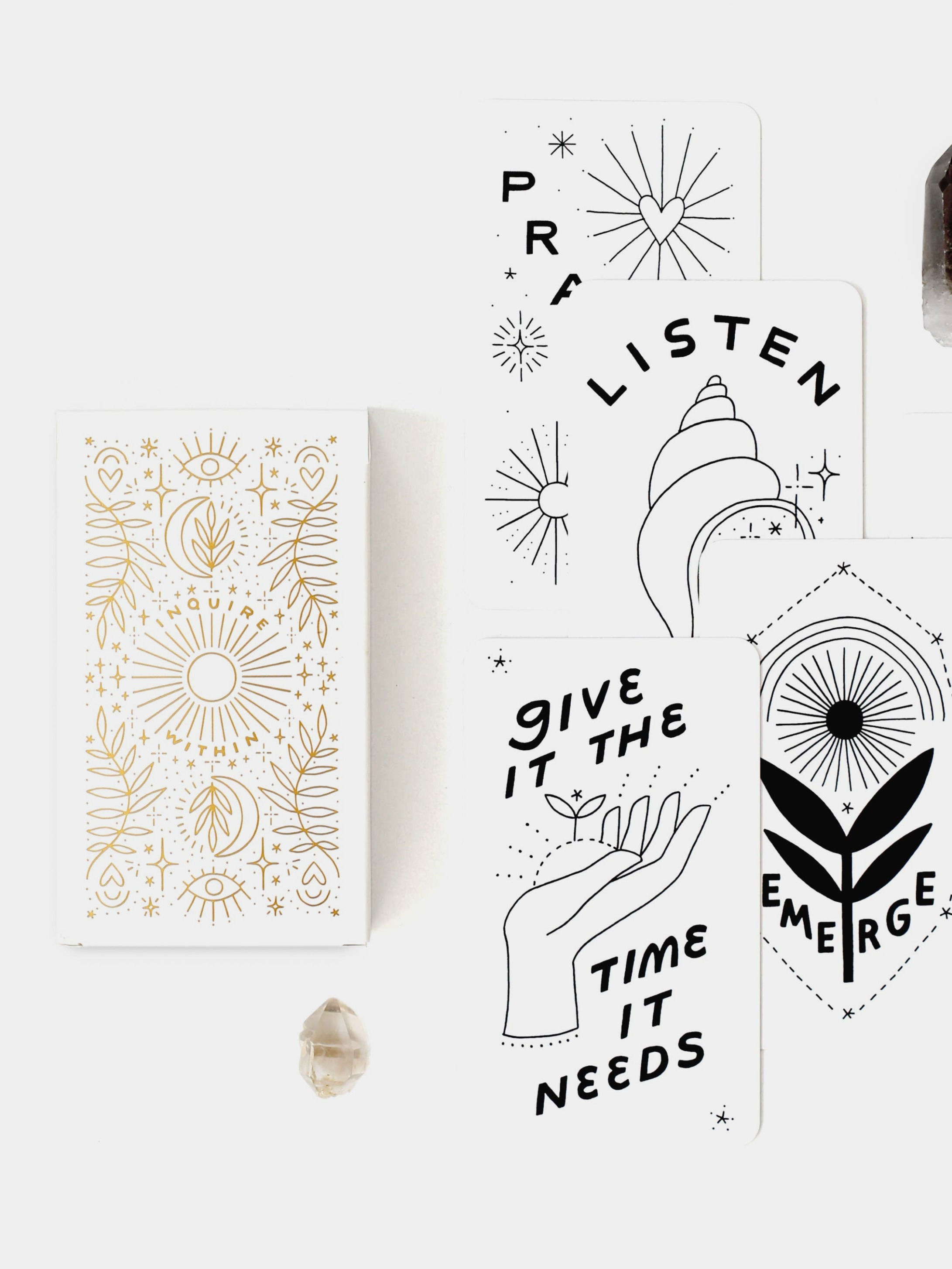 Karten Set „Inquire within“ mit 53 handillustrierten Karten