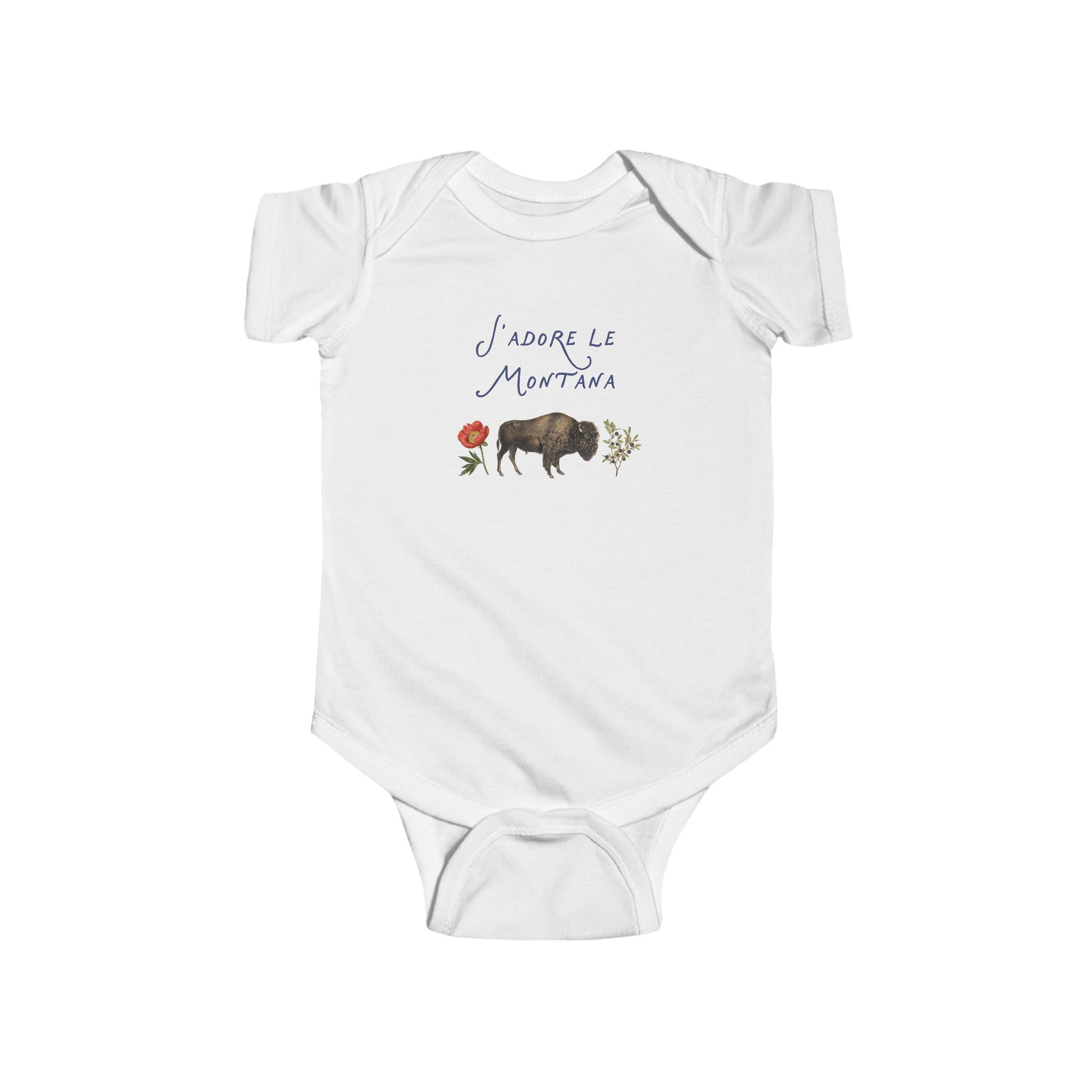 J'adore Le Montana Buffalo Infant Bodysuit |Montana Nature Baby Onesie