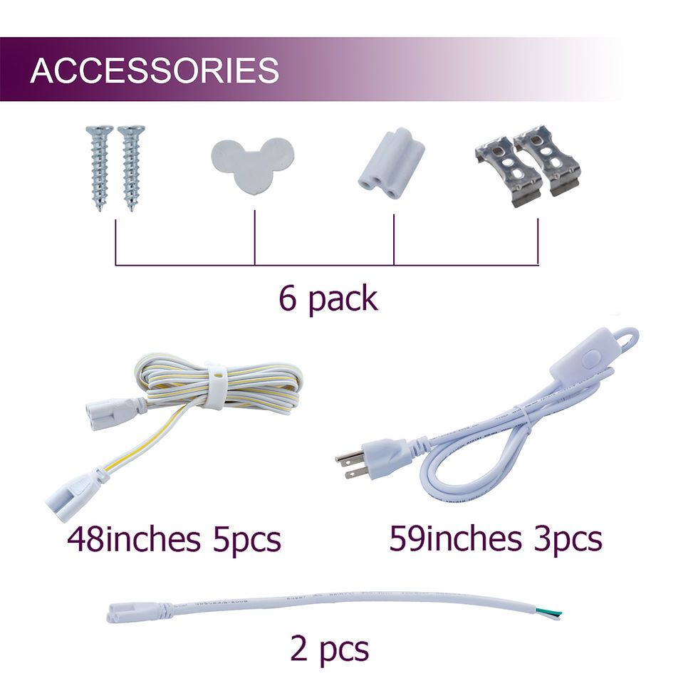縮圖：LED T8 integrated tube light under cabinet lamp clear cover 6500K