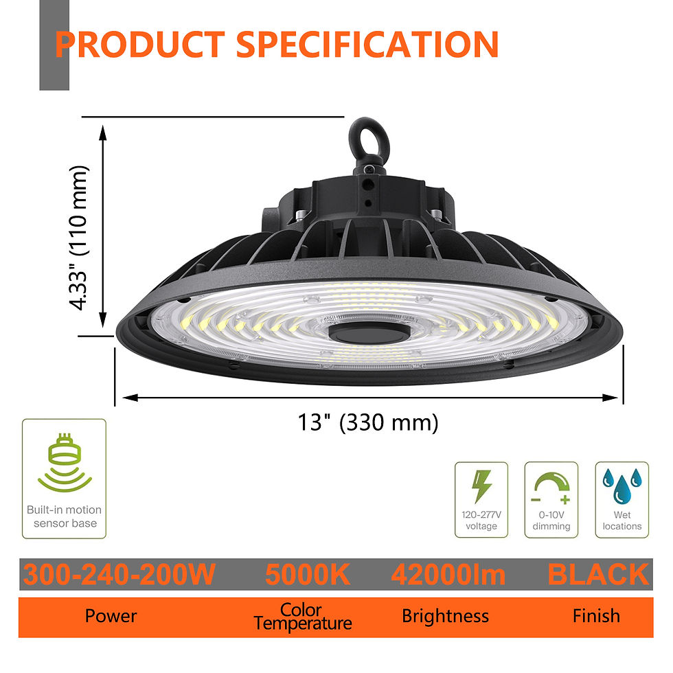 Thumbnail: 150W 240W 300W Adjustable UFO Led High Bay Light,5000K DaylightWhite
