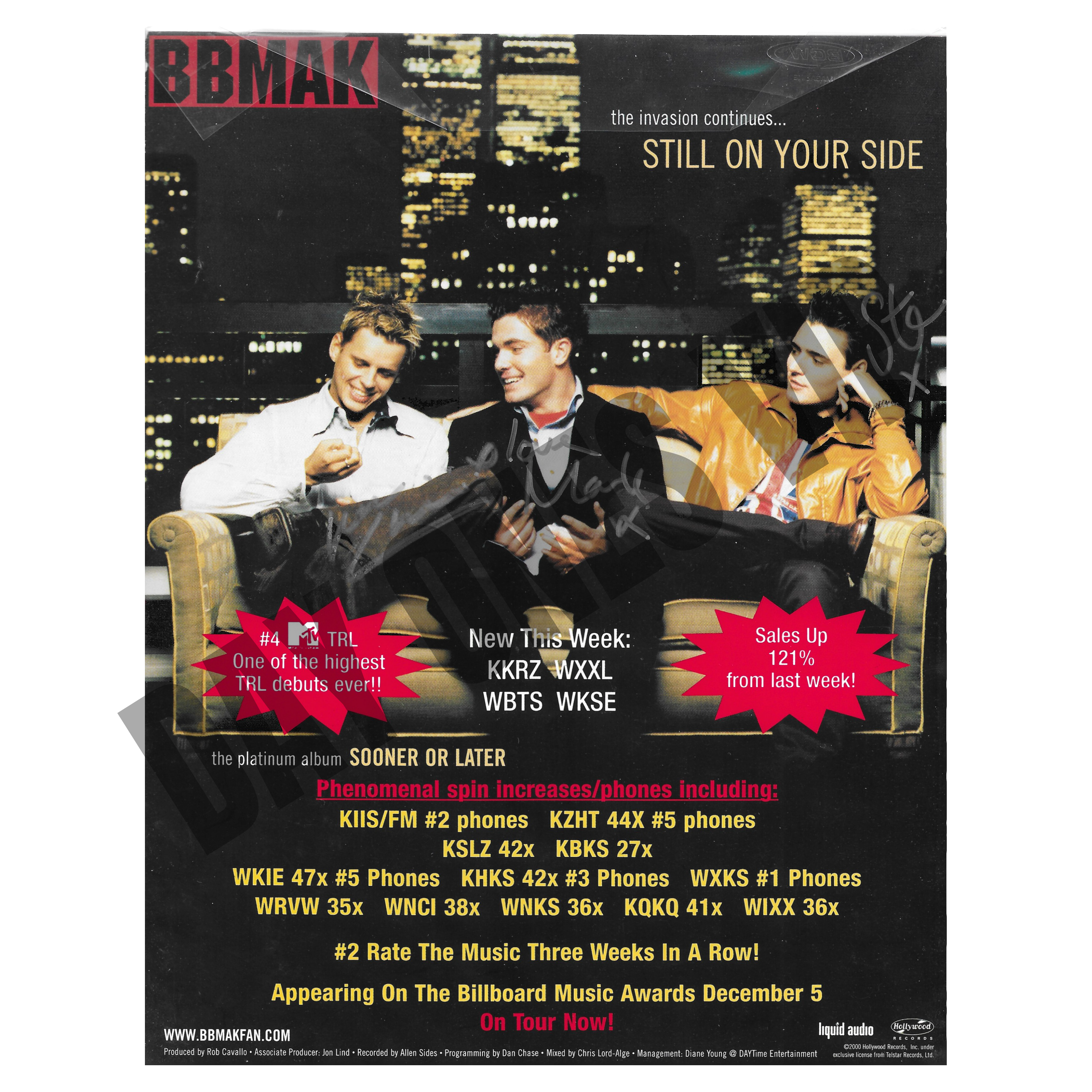 BBMAK “Still On Your Side” Vintage Radio Promo Ad – Autographed