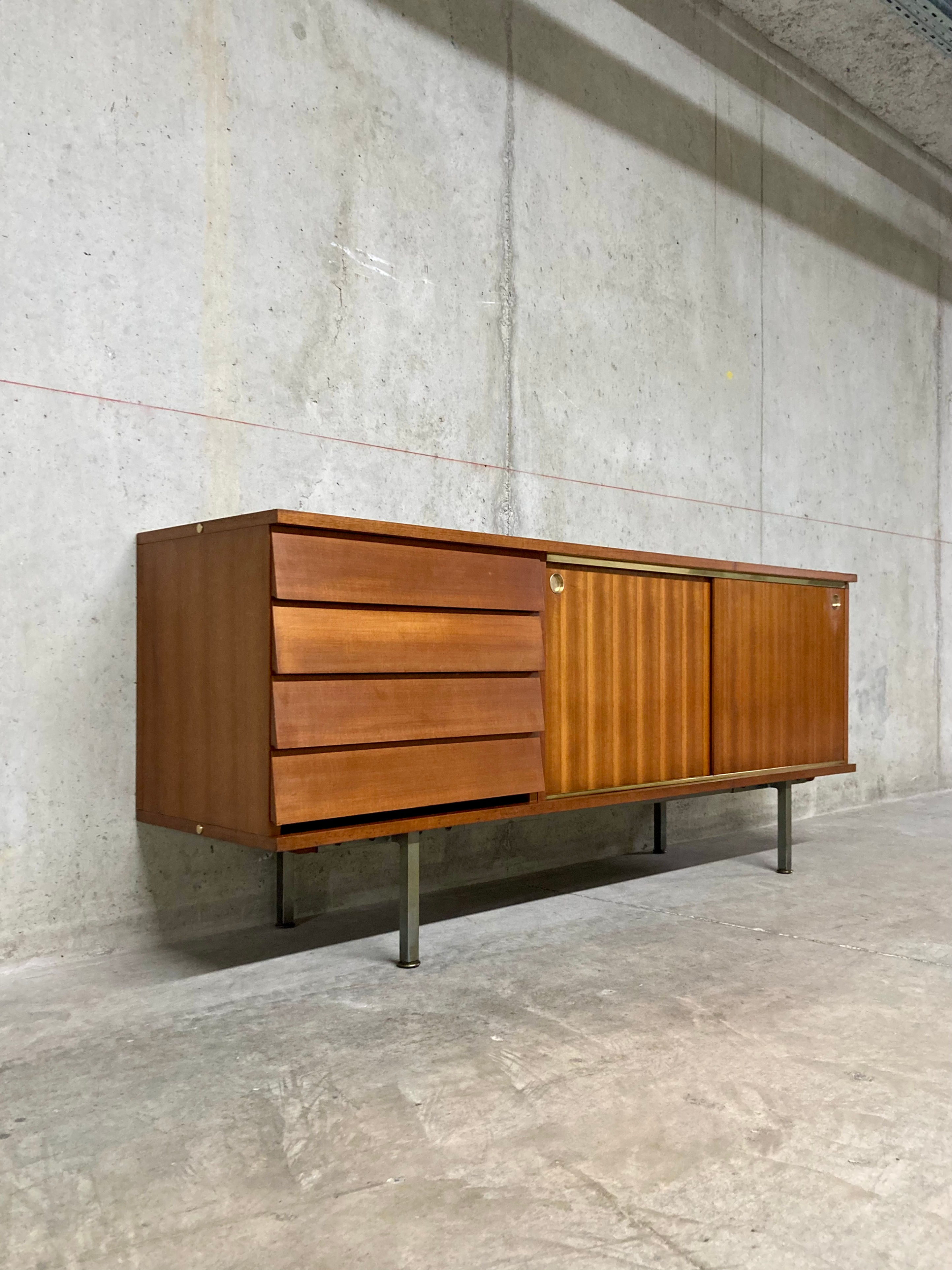 Buffet enfilade XL teck Paolozzi Monopoly vintage années 60