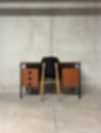 Miniature : Bureau moderniste métal et bois vintage années 60